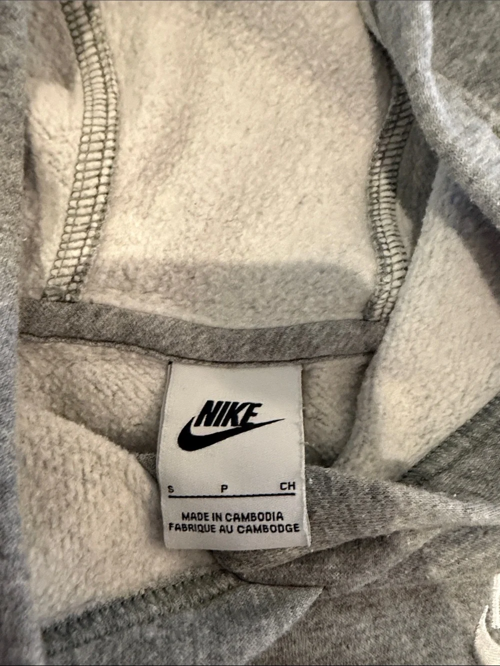 Nike Grey Kids Hoodie with White Logo